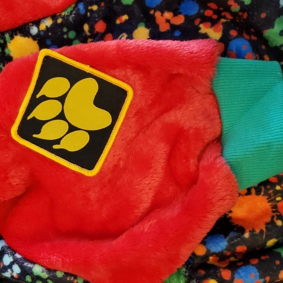 Lovinpet Black Paint Splattered Print Plush Snap Closed Coat Size XXL - Picture 8 of 10